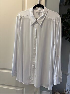 Jane and Delancey White Button-Front Women's Shirt